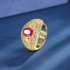 Zhuangsheng Jewelry Copper Base Gold Plated Ins European and American Fashion Color Treasure Retro Gold Movable Ring Child Stone 6*8 Zhuangsheng Jewelry Copper Base Gold Plated Ins European and American Fashion Color Treasure Retro Gold Movable Ring Child Stone 6*8
