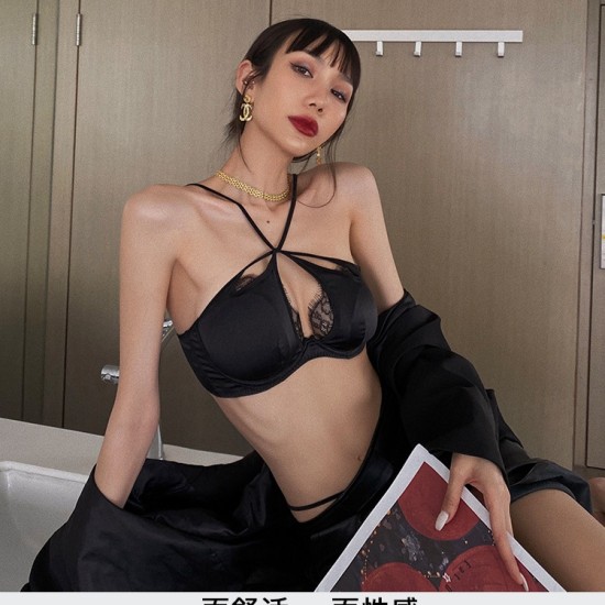 ملابس داخلية مثيرة مع رموش عارية، دانتيل، سلك رفيع ناعم، مجموعة حمالة صدر مع ربط متقاطع ملابس داخلية مثيرة مع رموش عارية، دانتيل، سلك رفيع ناعم، مجموعة حمالة صدر مع ربط متقاطع