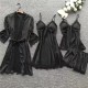Pajamas 4 قطع مجموعة لرفع الربيع والصيف مثير الجليد الحرير الكوري على الطراز الكوري. Pajamas 4 قطع مجموعة لرفع الربيع والصيف مثير الجليد الحرير الكوري على الطراز الكوري.
