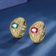 Zhuangsheng Jewelry Copper Base Gold Plated Ins European and American Fashion Color Treasure Retro Gold Movable Ring Child Stone 6*8 Zhuangsheng Jewelry Copper Base Gold Plated Ins European and American Fashion Color Treasure Retro Gold Movable Ring Child Stone 6*8
