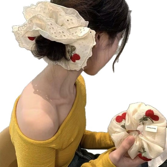 الكرز الرعوي ~ حلو مطرزة بالكرز الدانتيل الدانتيل الكبير الأمعاء دائرة الشعر للنساء حبل الرأس حبل مربع منشفة الكرز الرعوي ~ حلو مطرزة بالكرز الدانتيل الدانتيل الكبير الأمعاء دائرة الشعر للنساء حبل الرأس حبل مربع منشفة