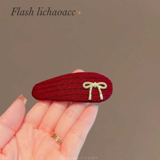 الإصدار الكوري 2024 جديد Encore Red Redro Hair Associory Fabric Proced Bow Bow Dairpin الإصدار الكوري 2024 جديد Encore Red Redro Hair Associory Fabric Proced Bow Bow Dairpin
