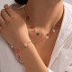 سوار قلادة نسائي من الفولاذ المقاوم للصدأ عيار 18 قيراطًا مصنوع يدويًا على شكل سلسلة زهور صغيرة ملونة سوار قلادة نسائي من الفولاذ المقاوم للصدأ عيار 18 قيراطًا مصنوع يدويًا على شكل سلسلة زهور صغيرة ملونة