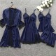 Pajamas 4 قطع مجموعة لرفع الربيع والصيف مثير الجليد الحرير الكوري على الطراز الكوري. Pajamas 4 قطع مجموعة لرفع الربيع والصيف مثير الجليد الحرير الكوري على الطراز الكوري.