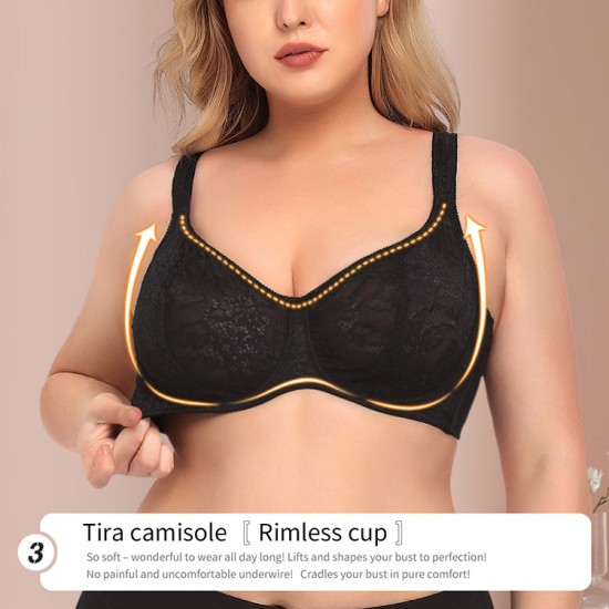 حمالة صدر كبيرة الحجم من بحلقة فولاذية من الدانتيل الجاكار قياس كوب B C D E F Cup حمالة صدر كبيرة الحجم من بحلقة فولاذية من الدانتيل الجاكار قياس كوب B C D E F Cup