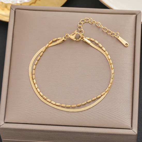 Meichen 100 Style Bracelets European and American 18K Gold Gold Longeparing Titanium Steel’s Women's Women Simple and Propealized Fashion Massion Jewelry Meichen 100 Style Bracelets European and American 18K Gold Gold Longeparing Titanium Steel’s Women's Women Simple and Propealized Fashion Massion Jewelry