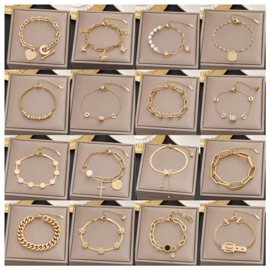 Meichen 100 Style Bracelets European and American 18K Gold Gold Longeparing Titanium Steel’s Women's Women Simple and Propealized Fashion Massion Jewelry Meichen 100 Style Bracelets European and American 18K Gold Gold Longeparing Titanium Steel’s Women's Women Simple and Propealized Fashion Massion Jewelry