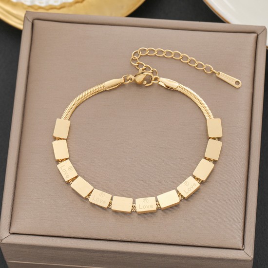 Meichen 100 Style Bracelets European and American 18K Gold Gold Longeparing Titanium Steel’s Women's Women Simple and Propealized Fashion Massion Jewelry Meichen 100 Style Bracelets European and American 18K Gold Gold Longeparing Titanium Steel’s Women's Women Simple and Propealized Fashion Massion Jewelry