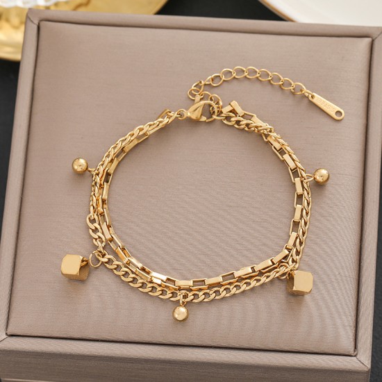 Meichen 100 Style Bracelets European and American 18K Gold Gold Longeparing Titanium Steel’s Women's Women Simple and Propealized Fashion Massion Jewelry Meichen 100 Style Bracelets European and American 18K Gold Gold Longeparing Titanium Steel’s Women's Women Simple and Propealized Fashion Massion Jewelry
