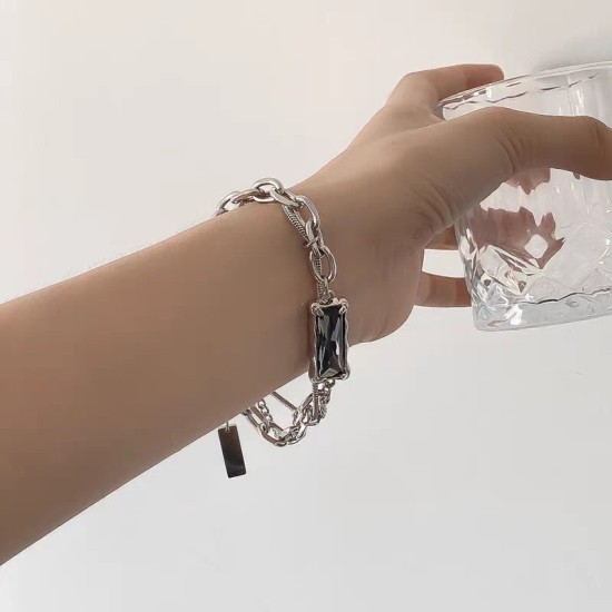 سوار هايب هوب البارد الرمادي هوشي هاوشي للسيدات الصيف البارد على الطبقات المزدوجة لفائف الربط سوار هايب هوب البارد الرمادي هوشي هاوشي للسيدات الصيف البارد على الطبقات المزدوجة لفائف الربط