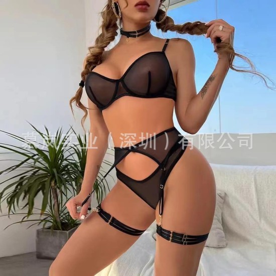 Ins الأوروبي والأمريكي aliexpress الساخنة مثير الإغراء مثيرة الشبكة الداخلية شبكة ثلاث قطع مجموعة الأمازون عبر الحدود Ins الأوروبي والأمريكي aliexpress الساخنة مثير الإغراء مثيرة الشبكة الداخلية شبكة ثلاث قطع مجموعة الأمازون عبر الحدود