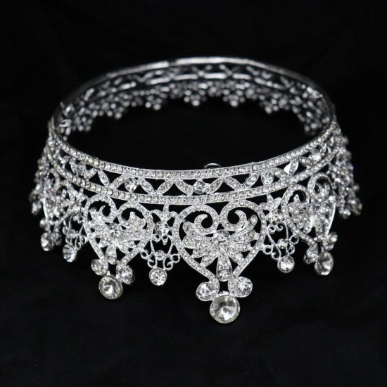 إكسسوارات العروس الأوروبية والأمريكية تاج سليفيون راينستون غطاء رأس Baroque Round Round Crown Amazon Source إكسسوارات العروس الأوروبية والأمريكية تاج سليفيون راينستون غطاء رأس Baroque Round Round Crown Amazon Source