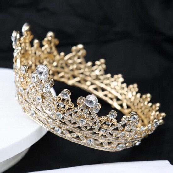 إكسسوارات العروس الأوروبية والأمريكية تاج سليفيون راينستون غطاء رأس Baroque Round Round Crown Amazon Source إكسسوارات العروس الأوروبية والأمريكية تاج سليفيون راينستون غطاء رأس Baroque Round Round Crown Amazon Source
