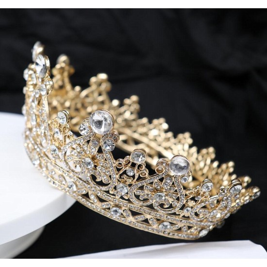 إكسسوارات العروس الأوروبية والأمريكية تاج سليفيون راينستون غطاء رأس Baroque Round Round Crown Amazon Source إكسسوارات العروس الأوروبية والأمريكية تاج سليفيون راينستون غطاء رأس Baroque Round Round Crown Amazon Source