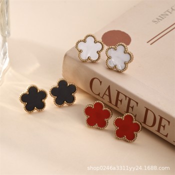 البرسيم زهرة التيتانيوم الصلب أقراط أقراط أقراط نسائية صغيرة في الصيف مزاجه 2025 أنيقة جديدة البرسيم زهرة التيتانيوم الصلب أقراط أقراط أقراط نسائية صغيرة في الصيف مزاجه 2025 أنيقة جديدة