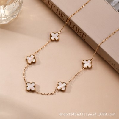 13mm التيتانيوم الصلب أربعة البرسيم خمسة زهرة على الوجهين fritillaria قلادة 18K الذهب الحقيقي مطلي ضوء ترف الشعور سلسلة الترقوة 13mm التيتانيوم الصلب أربعة البرسيم خمسة زهرة على الوجهين fritillaria قلادة 18K الذهب الحقيقي مطلي ضوء ترف الشعور سلسلة الترقوة