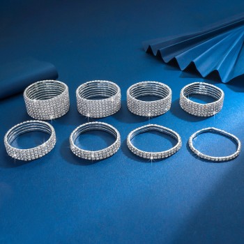 التجارة الخارجية مجوهرات الماس مجموعة كاملة من الماس أساور مرنة الذهب والفضة اللون متعدد الطبقات اختيار أساور بالجملة المصنع مباشرة التجارة الخارجية مجوهرات الماس مجموعة كاملة من الماس أساور مرنة الذهب والفضة اللون متعدد الطبقات اختيار أساور بالجملة المصنع مباشرة