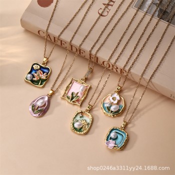 الفرنسية الصغيرة تصميم جولة العلامة التجارية زهرة قلادة قلادة سلسلة الترقوة سترة سلسلة النفط الطلاء المرأة في العصور الوسطى 2025 جديد الفرنسية الصغيرة تصميم جولة العلامة التجارية زهرة قلادة قلادة سلسلة الترقوة سترة سلسلة النفط الطلاء المرأة في العصور الوسطى 2025 جديد