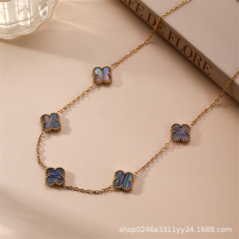 13mm التيتانيوم الصلب أربعة البرسيم خمسة زهرة على الوجهين fritillaria قلادة 18K الذهب الحقيقي مطلي ضوء ترف الشعور سلسلة الترقوة 13mm التيتانيوم الصلب أربعة البرسيم خمسة زهرة على الوجهين fritillaria قلادة 18K الذهب الحقيقي مطلي ضوء ترف الشعور سلسلة الترقوة