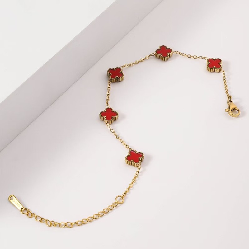 الفولاذ المقاوم للصدأ 9mm محظوظ البرسيم سوار 18K الذهب على الوجهين رأ fritillaria الأوروبية والأمريكية نمط جديد مزاجه الفولاذ المقاوم للصدأ 9mm محظوظ البرسيم سوار 18K الذهب على الوجهين رأ fritillaria الأوروبية والأمريكية نمط جديد مزاجه