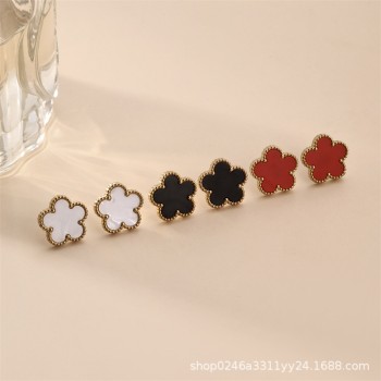 البرسيم زهرة التيتانيوم الصلب أقراط أقراط أقراط نسائية صغيرة في الصيف مزاجه 2025 أنيقة جديدة البرسيم زهرة التيتانيوم الصلب أقراط أقراط أقراط نسائية صغيرة في الصيف مزاجه 2025 أنيقة جديدة