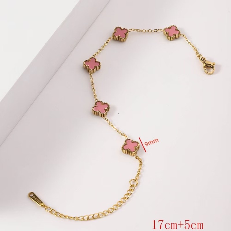 الفولاذ المقاوم للصدأ 9mm محظوظ البرسيم سوار 18K الذهب على الوجهين رأ fritillaria الأوروبية والأمريكية نمط جديد مزاجه الفولاذ المقاوم للصدأ 9mm محظوظ البرسيم سوار 18K الذهب على الوجهين رأ fritillaria الأوروبية والأمريكية نمط جديد مزاجه