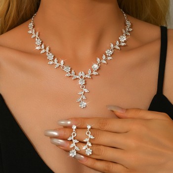 أوروبا والولايات المتحدة مجموعة الزفاف خمر 100 زهرة سبيكة حجر الراين قلادة أقراط الزفاف مجوهرات الزفاف مأدبة السيدات أوروبا والولايات المتحدة مجموعة الزفاف خمر 100 زهرة سبيكة حجر الراين قلادة أقراط الزفاف مجوهرات الزفاف مأدبة السيدات