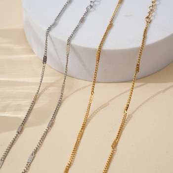 المصنع مباشرة عبر الحدود 18K مطلي بالذهب التيتانيوم الصلب قلادة ثعبان العظام سلسلة الفولاذ المقاوم للصدأ سلسلة الجانب سلسلة هندسية المصنع مباشرة عبر الحدود 18K مطلي بالذهب التيتانيوم الصلب قلادة ثعبان العظام سلسلة الفولاذ المقاوم للصدأ سلسلة الجانب سلسلة هندسية