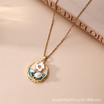 الفرنسية الصغيرة تصميم جولة العلامة التجارية زهرة قلادة قلادة سلسلة الترقوة سترة سلسلة النفط الطلاء المرأة في العصور الوسطى 2025 جديد الفرنسية الصغيرة تصميم جولة العلامة التجارية زهرة قلادة قلادة سلسلة الترقوة سترة سلسلة النفط الطلاء المرأة في العصور الوسطى 2025 جديد