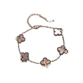 انفجار عبر الحدود الفولاذ المقاوم للصدأ سوار البرسيم خمسة زهرة فراغ تصفيح 18K اتجاهات المجوهرات بالجملة انفجار عبر الحدود الفولاذ المقاوم للصدأ سوار البرسيم خمسة زهرة فراغ تصفيح 18K اتجاهات المجوهرات بالجملة