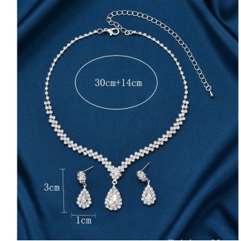 مجموعة مجوهرات الزفاف عبر الحدود قطرة ماء انفجار قلادة أقراط الزفاف السيدات مساء اللباس التبعي 2 قطعة مجموعة مجموعة مجوهرات الزفاف عبر الحدود قطرة ماء انفجار قلادة أقراط الزفاف السيدات مساء اللباس التبعي 2 قطعة مجموعة