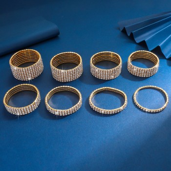 التجارة الخارجية مجوهرات الماس مجموعة كاملة من الماس أساور مرنة الذهب والفضة اللون متعدد الطبقات اختيار أساور بالجملة المصنع مباشرة التجارة الخارجية مجوهرات الماس مجموعة كاملة من الماس أساور مرنة الذهب والفضة اللون متعدد الطبقات اختيار أساور بالجملة المصنع مباشرة