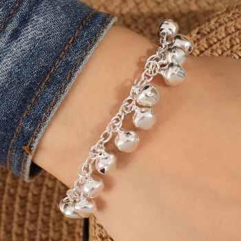 التجارة الخارجية عبر الحدود الساخنة الكورية أزياء أساور أساور الأزياء اليابانية والكورية من ناحية بسيطة ورائعة مجوهرات فضية جلجل سوار التجارة الخارجية عبر الحدود الساخنة الكورية أزياء أساور أساور الأزياء اليابانية والكورية من ناحية بسيطة ورائعة مجوهرات فضية جلجل سوار