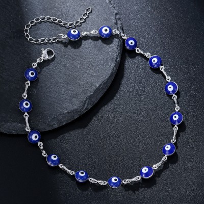 الجملة النسخة الكورية الإناث الموضة خلخال 18K مطلية بالذهب القلب الكرز الأزرق العين الديكور القدم للهدايا