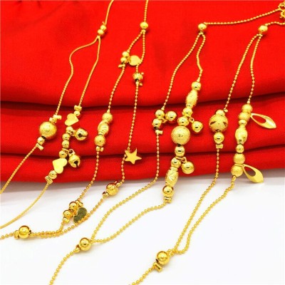 الجملة 18 كيلو مطلية بالذهب النحاس سلسلة القدم خلخال النسخة الكورية الإناث الأزياء نقل الخرز النحاس مجوهرات للمناسبات هدية