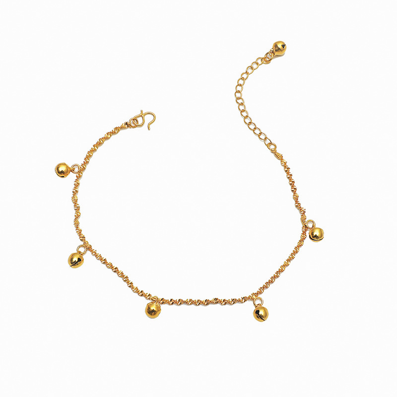 الجملة 18 كيلو مطلية بالذهب النحاس سلسلة القدم خلخال النسخة الكورية الإناث الأزياء نقل الخرز النحاس مجوهرات للمناسبات هدية