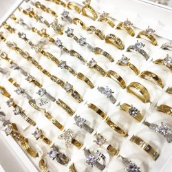 Mix wedding rings stainless steel rings, size 5-10, 100 pcs per box