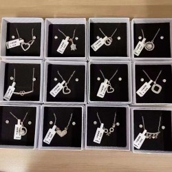 14k gold necklace & ear stud set, 11 designs mix, free box